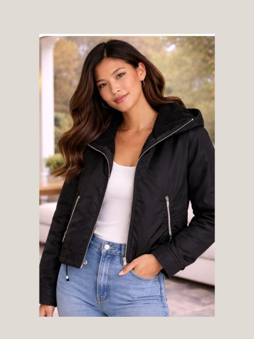 Women's Laundry by Shelli Segal Heavyweight Windbreaker Bomber Jacket, Large